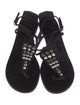 Giuseppe Zanotti Leather Crystal Embellishments T-Strap Sandals