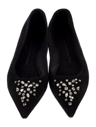 Giuseppe Zanotti Suede Crystal Embellishments Flats