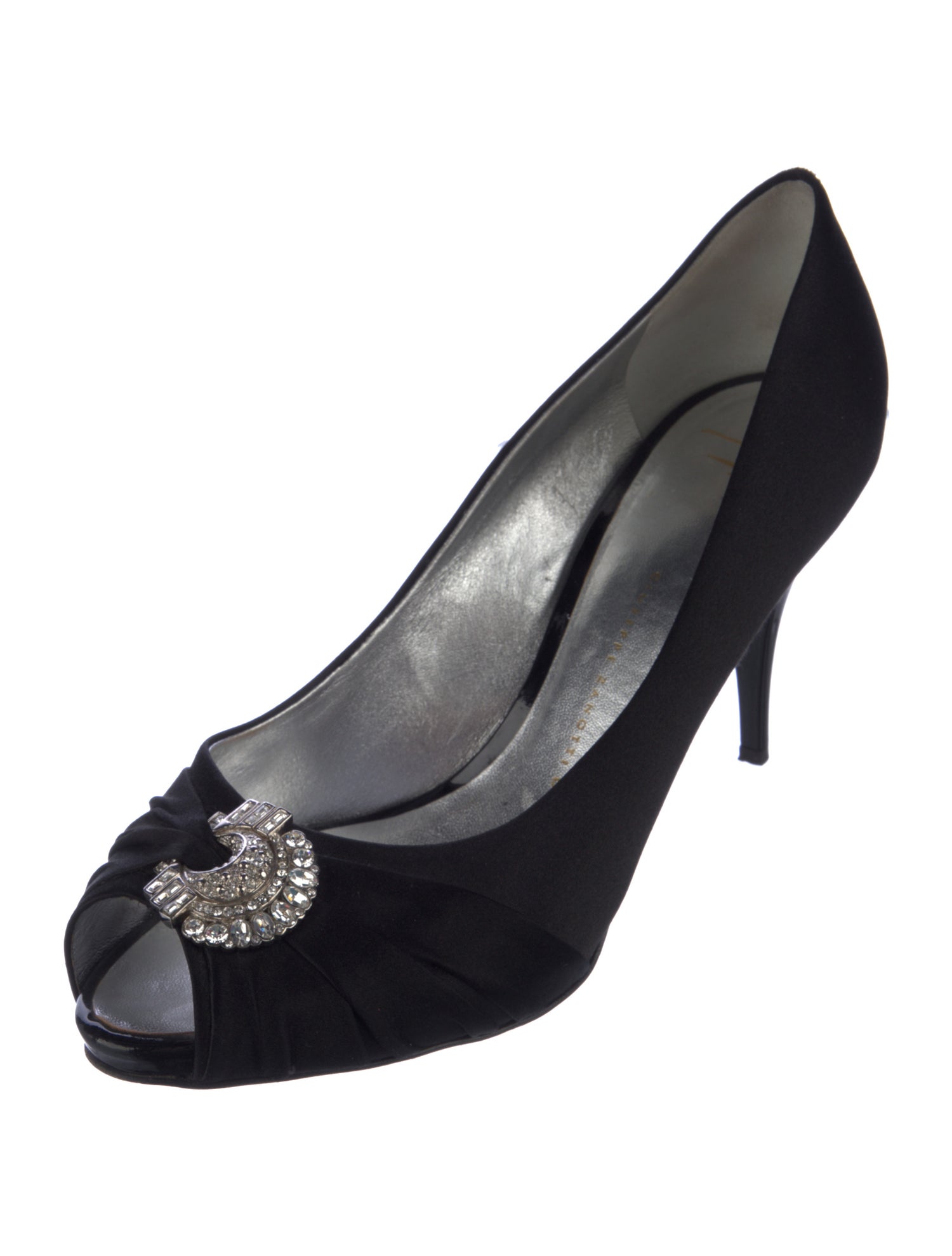 Giuseppe Zanotti Satin Crystal Embellishments Pumps