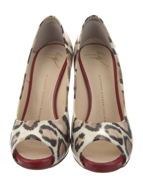 Giuseppe Zanotti Leather Animal Print Slingback Sandals