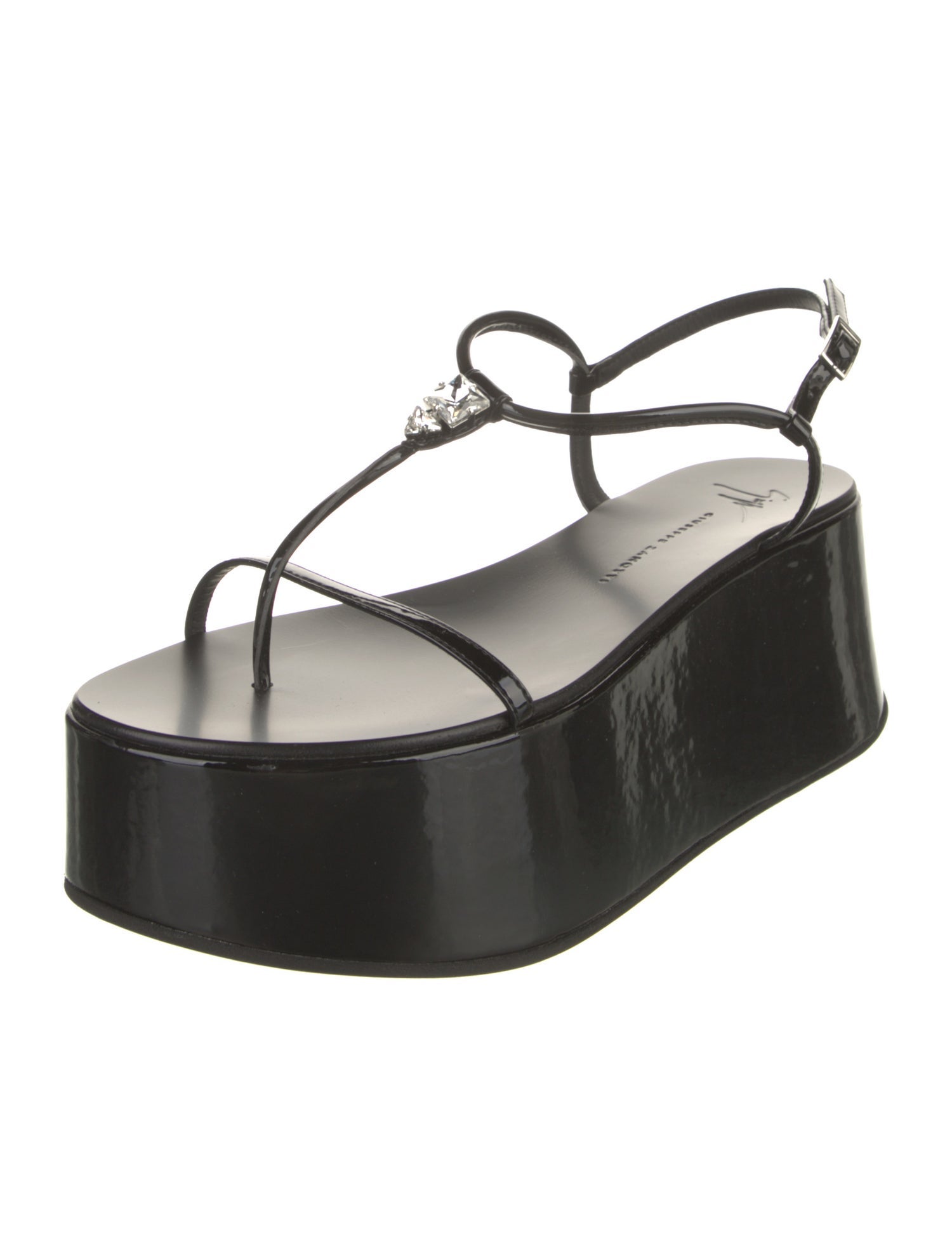 Giuseppe Zanotti Patent Leather T-Strap Sandals