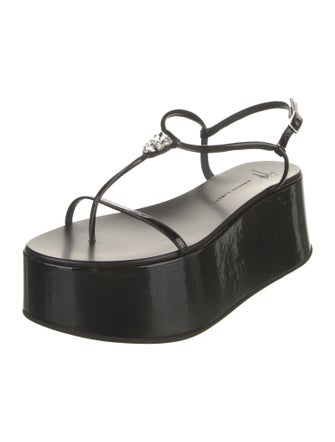 Giuseppe Zanotti Patent Leather T-Strap Sandals