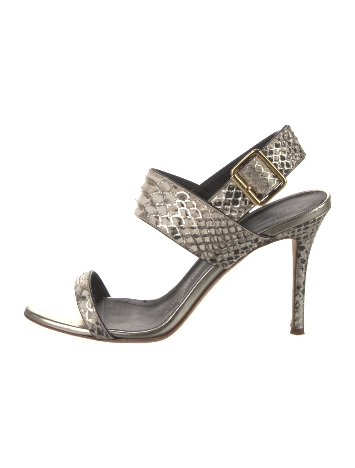 Giuseppe Zanotti Python Animal Print Slingback Sandals