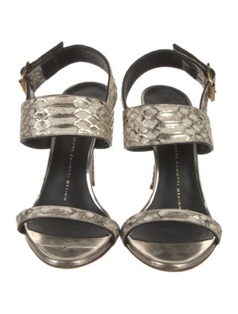 Giuseppe Zanotti Python Animal Print Slingback Sandals