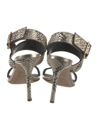Giuseppe Zanotti Python Animal Print Slingback Sandals