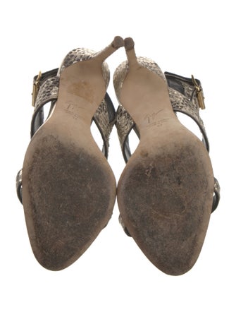 Giuseppe Zanotti Python Animal Print Slingback Sandals