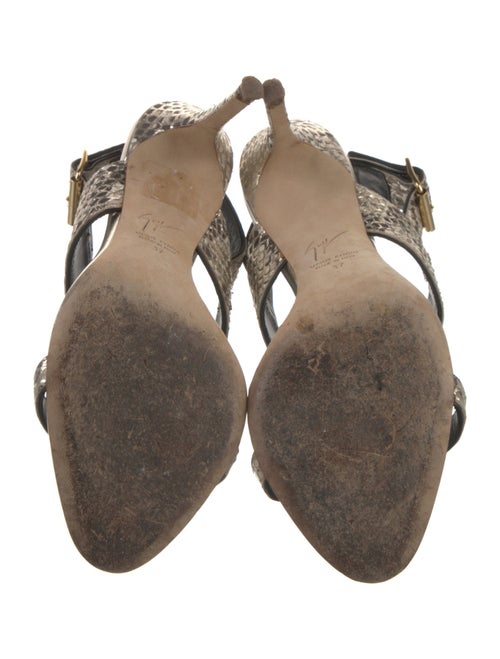 Giuseppe Zanotti Python Animal Print Slingback Sandals