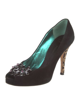 Giuseppe Zanotti Suede Animal Print Pumps