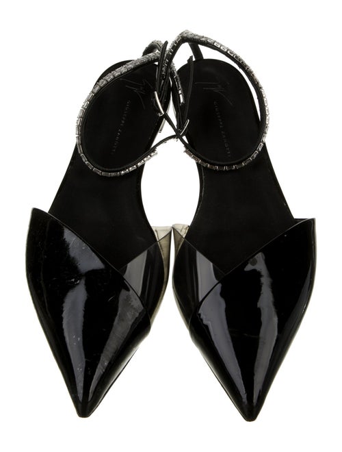 Giuseppe Zanotti Patent Leather Crystal Embellishments Slingback Flats