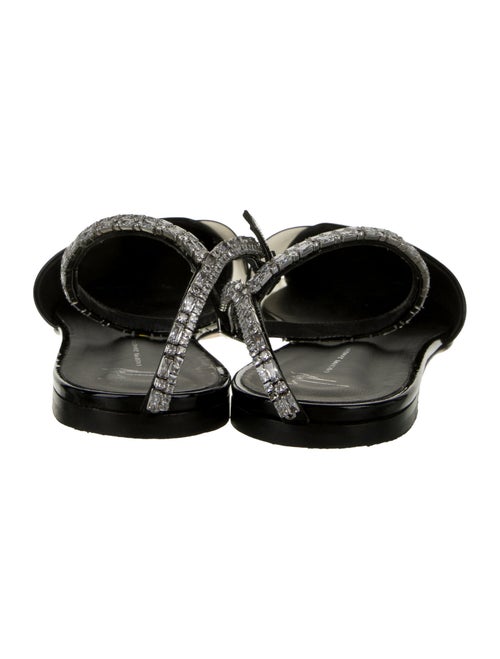 Giuseppe Zanotti Patent Leather Crystal Embellishments Slingback Flats