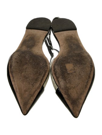 Giuseppe Zanotti Patent Leather Crystal Embellishments Slingback Flats