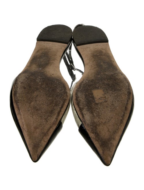 Giuseppe Zanotti Patent Leather Crystal Embellishments Slingback Flats