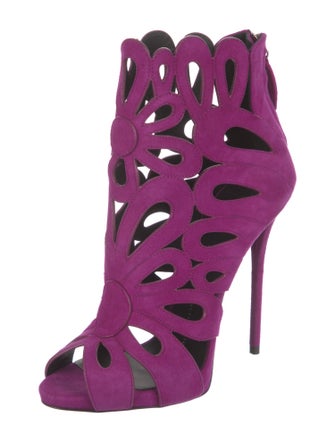 Giuseppe Zanotti Suede Cutout Accent Gladiator Sandals