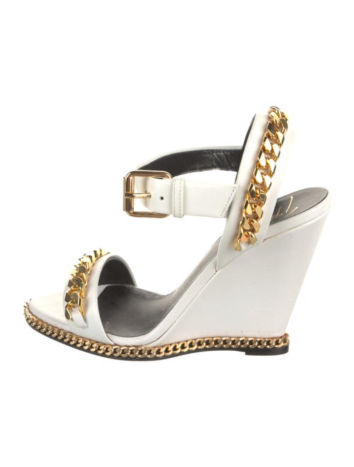 Giuseppe Zanotti Leather Chain-Link Accents Slingback Sandals