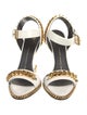 Giuseppe Zanotti Leather Chain-Link Accents Slingback Sandals