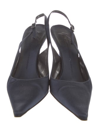 Giuseppe Zanotti Satin Crystal Embellishments Slingback Pumps