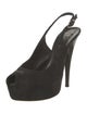 Giuseppe Zanotti Suede Lace Trim Embellishment Slingback Pumps