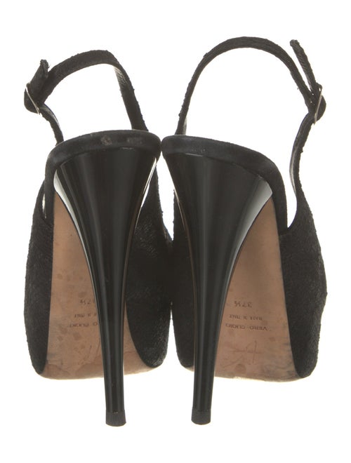 Giuseppe Zanotti Suede Lace Trim Embellishment Slingback Pumps