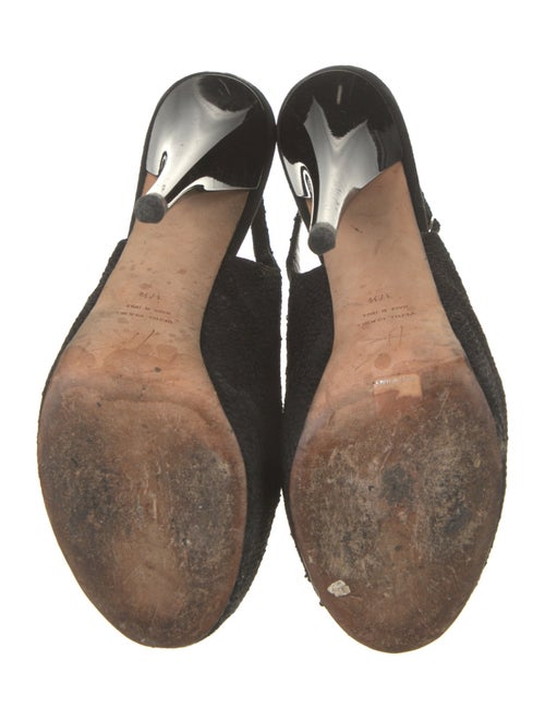 Giuseppe Zanotti Suede Lace Trim Embellishment Slingback Pumps