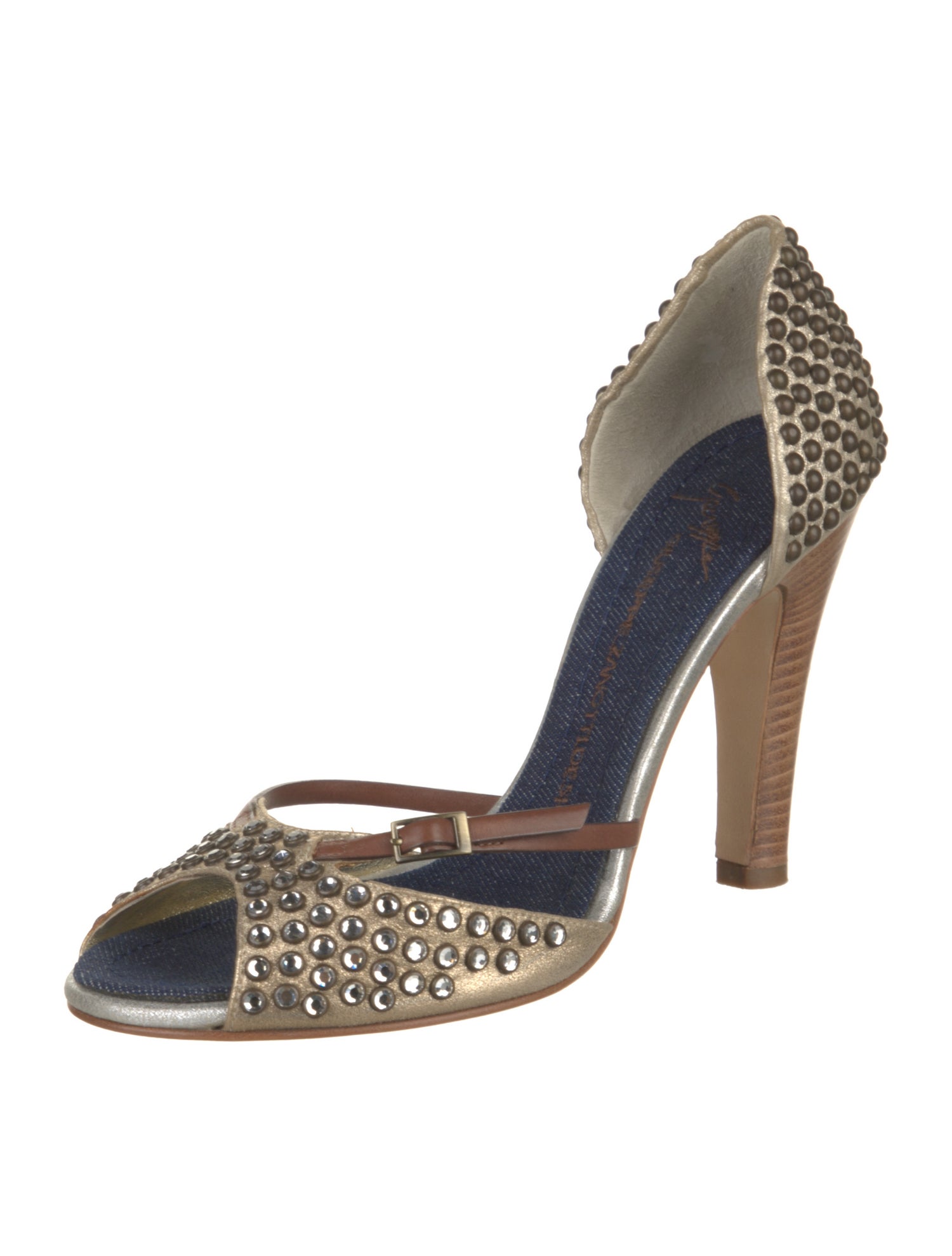 Giuseppe Zanotti Leather Crystal Embellishments D'Orsay Pumps
