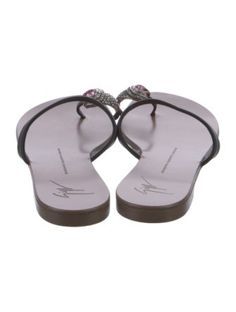 Giuseppe Zanotti Leather Crystal Embellishments Slides