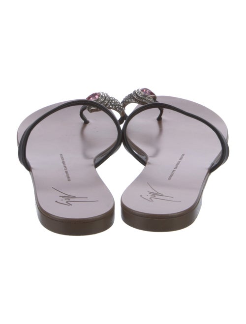 Giuseppe Zanotti Leather Crystal Embellishments Slides