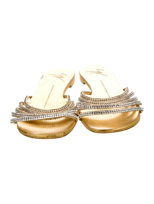 Giuseppe Zanotti Leather Crystal Embellishments Slides