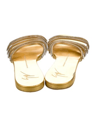 Giuseppe Zanotti Leather Crystal Embellishments Slides
