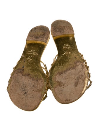 Giuseppe Zanotti Leather Crystal Embellishments Slides