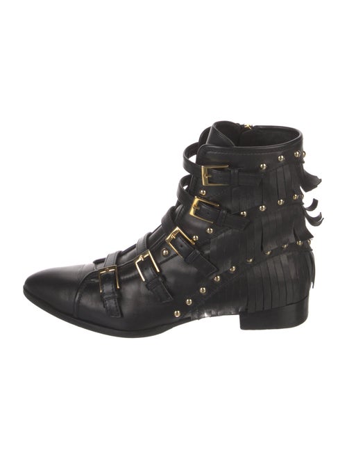Giuseppe Zanotti Leather Studded Accents Combat Boots