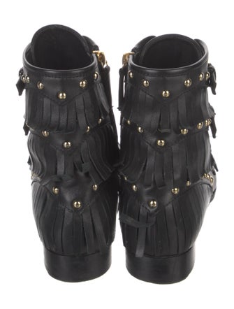 Giuseppe Zanotti Leather Studded Accents Combat Boots