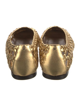 Giuseppe Zanotti Leather Cutout Accent Ballet Flats