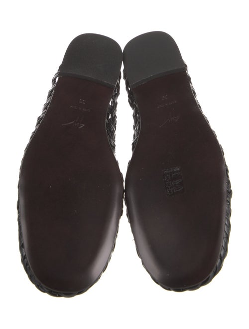 Giuseppe Zanotti Leather Cutout Accent Ballet Flats