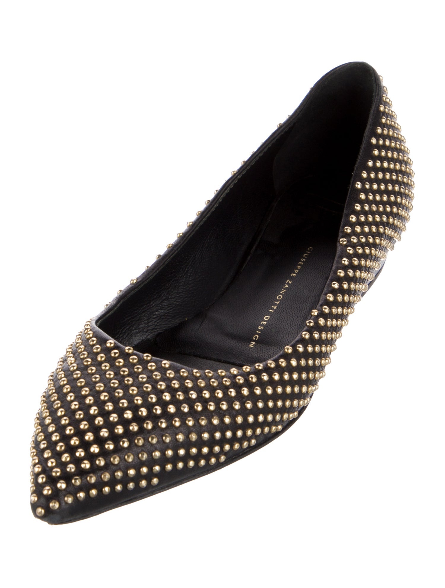 Giuseppe Zanotti Leather Studded Accents Flats