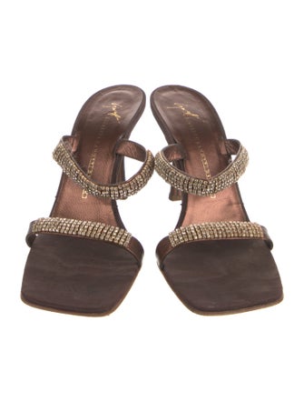 Giuseppe Zanotti Satin Crystal Embellishments Slides