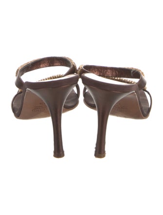 Giuseppe Zanotti Satin Crystal Embellishments Slides