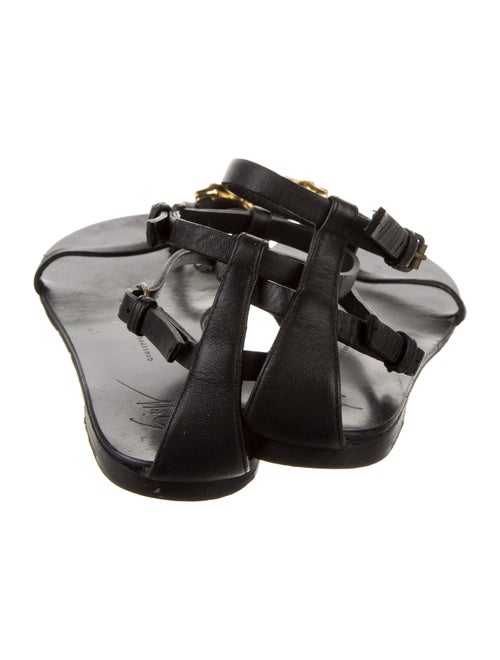 Giuseppe Zanotti Leather Cutout Accent T-Strap Sandals
