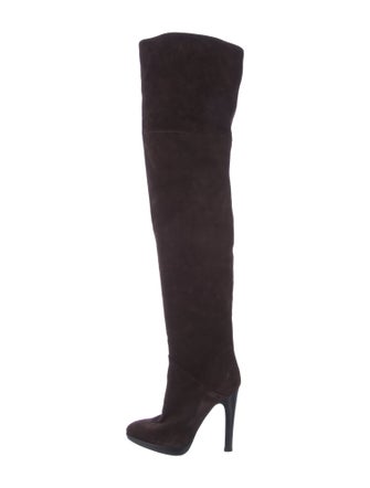 Giuseppe Zanotti Suede Leather Trim Embellishment Boots