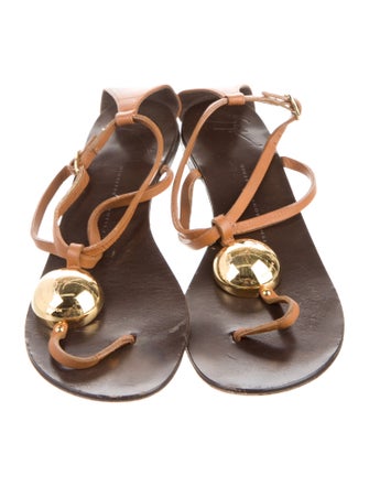 Giuseppe Zanotti Leather T-Strap Sandals