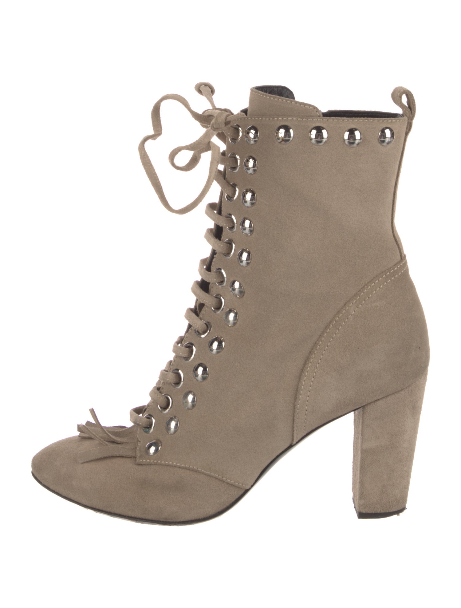 Giuseppe Zanotti Suede Studded Accents Lace-Up Boots