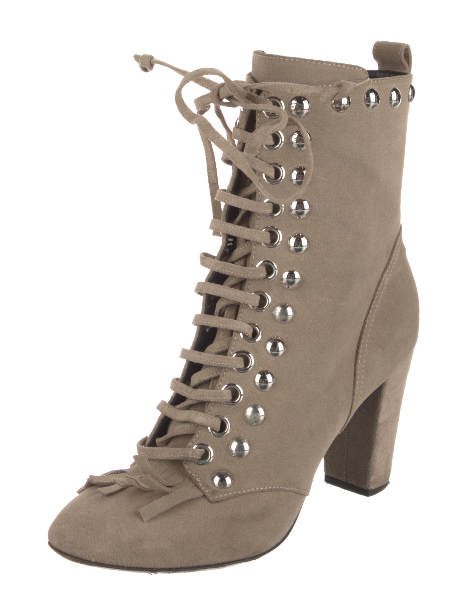 Giuseppe Zanotti Suede Studded Accents Lace-Up Boots