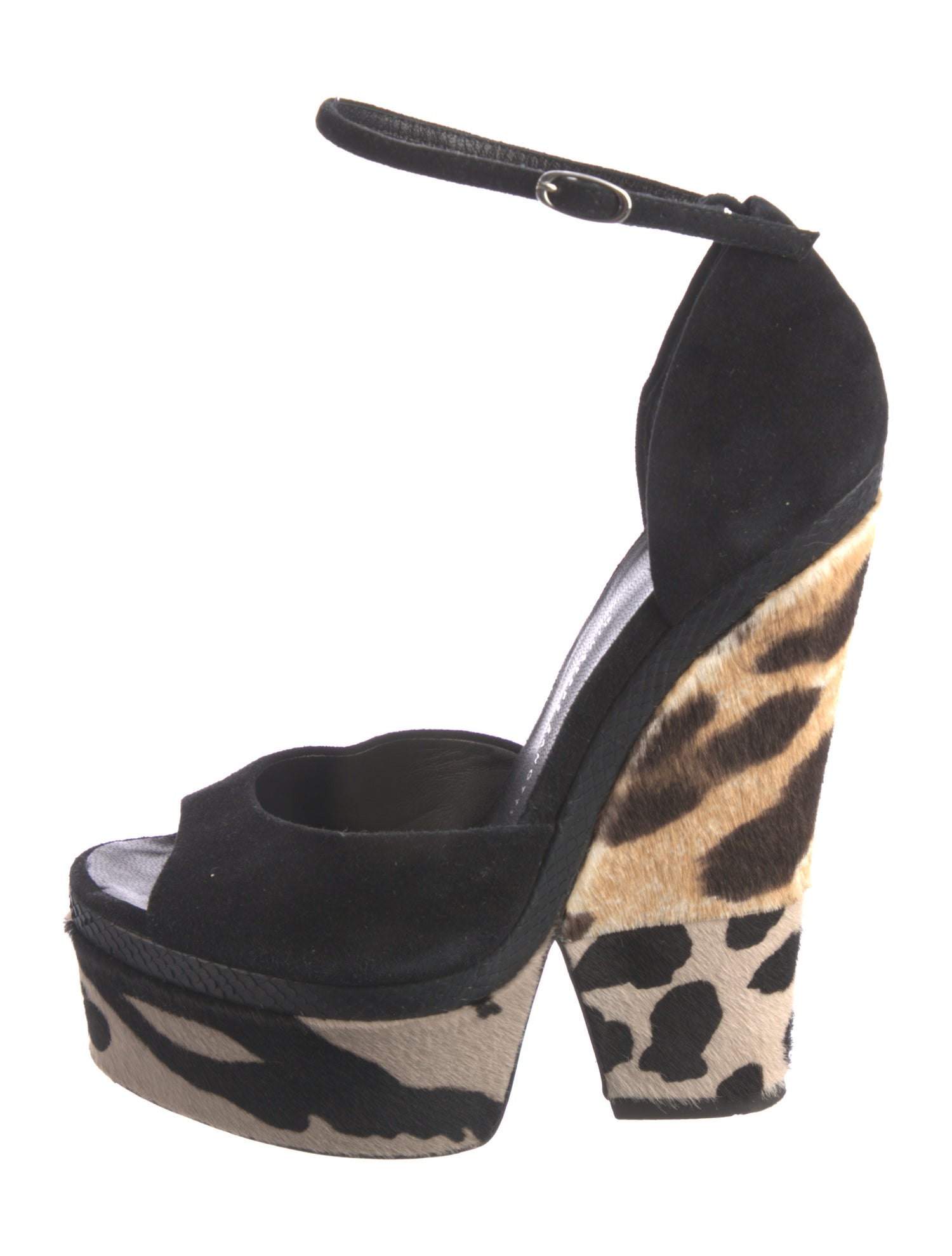 Giuseppe Zanotti Suede Animal Print D'Orsay Pumps