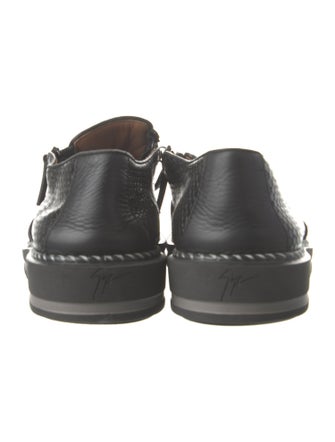 Giuseppe Zanotti Embossed Leather Whipstitch Trim Loafers