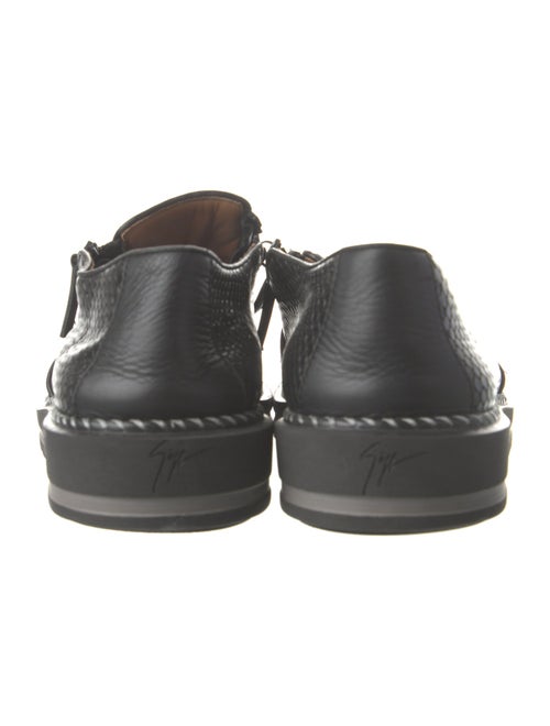 Giuseppe Zanotti Embossed Leather Whipstitch Trim Loafers