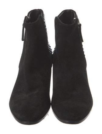 Giuseppe Zanotti Suede Crystal Embellishments Chelsea Boots