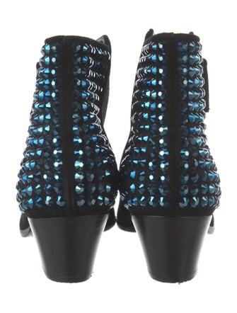 Giuseppe Zanotti Suede Crystal Embellishments Chelsea Boots