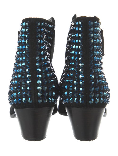Giuseppe Zanotti Suede Crystal Embellishments Chelsea Boots