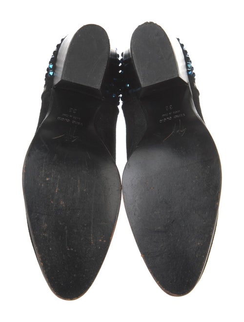 Giuseppe Zanotti Suede Crystal Embellishments Chelsea Boots