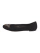 Giuseppe Zanotti Suede Crystal Embellishments Ballet Flats