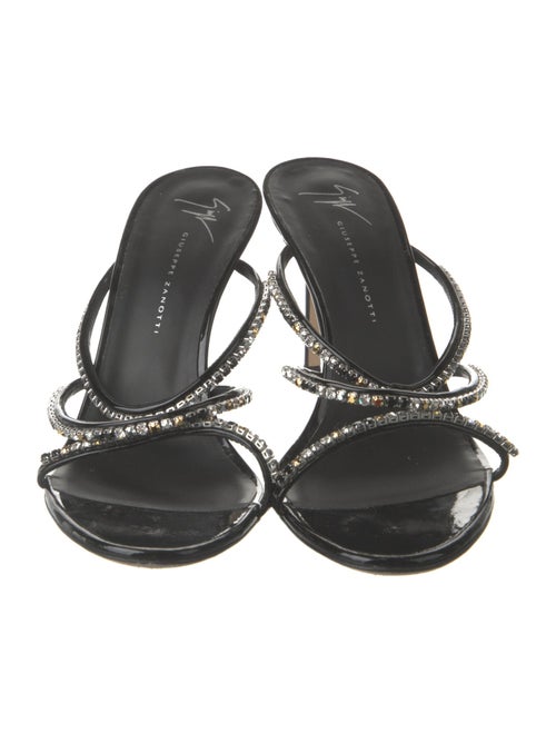 Giuseppe Zanotti Patent Leather Crystal Embellishments Slides